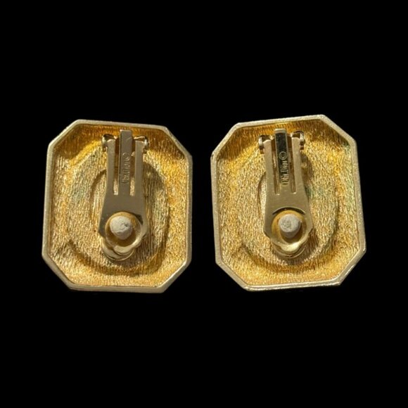 ✨ Signed Dior Vintage Clip-On Earrings with Pearl Cabochon - Picture 3 of 3